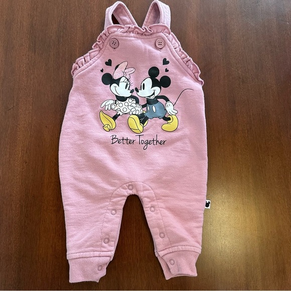 🌟3/$20🌟 Disney Baby Mickey and Minnie Mouse Overalls 0-3M - Picture 1 of 5